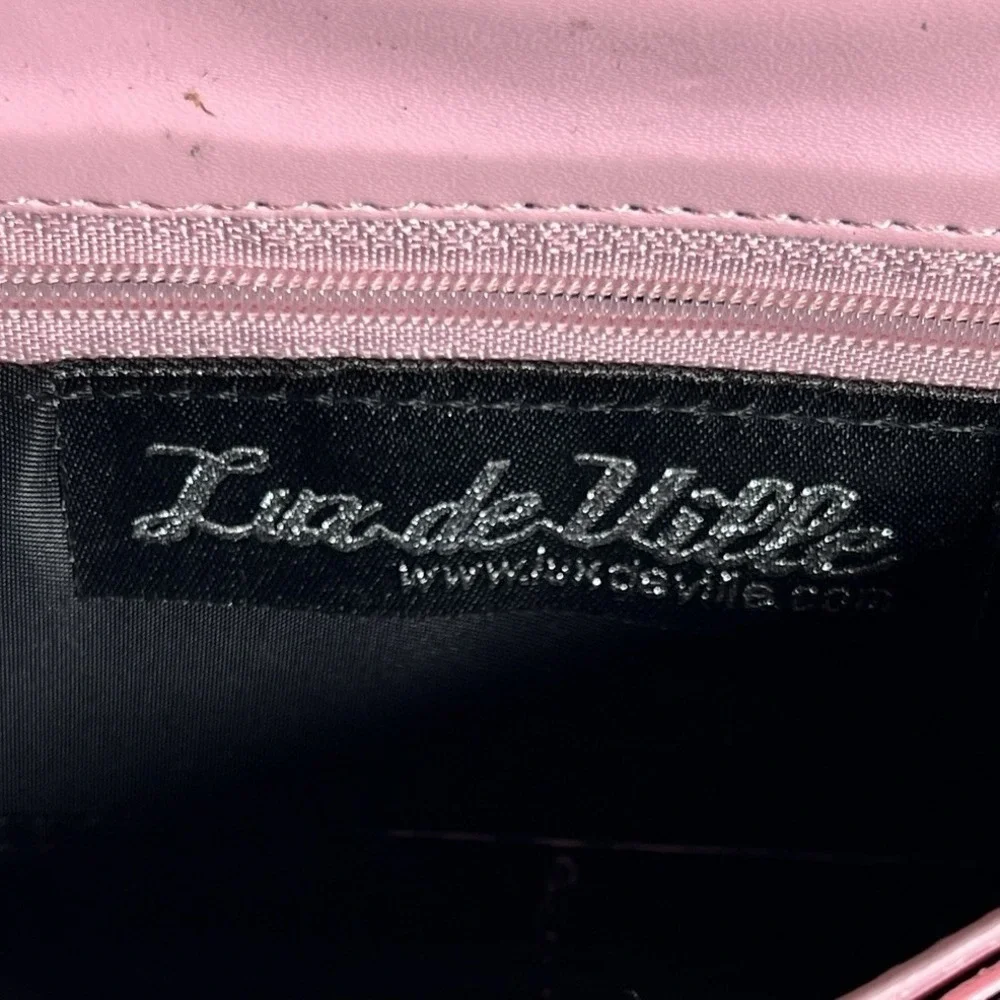Lux de Ville Route 66 Wallet Baby Pink Lamé Quilted Retro Pinup Rockabilly
